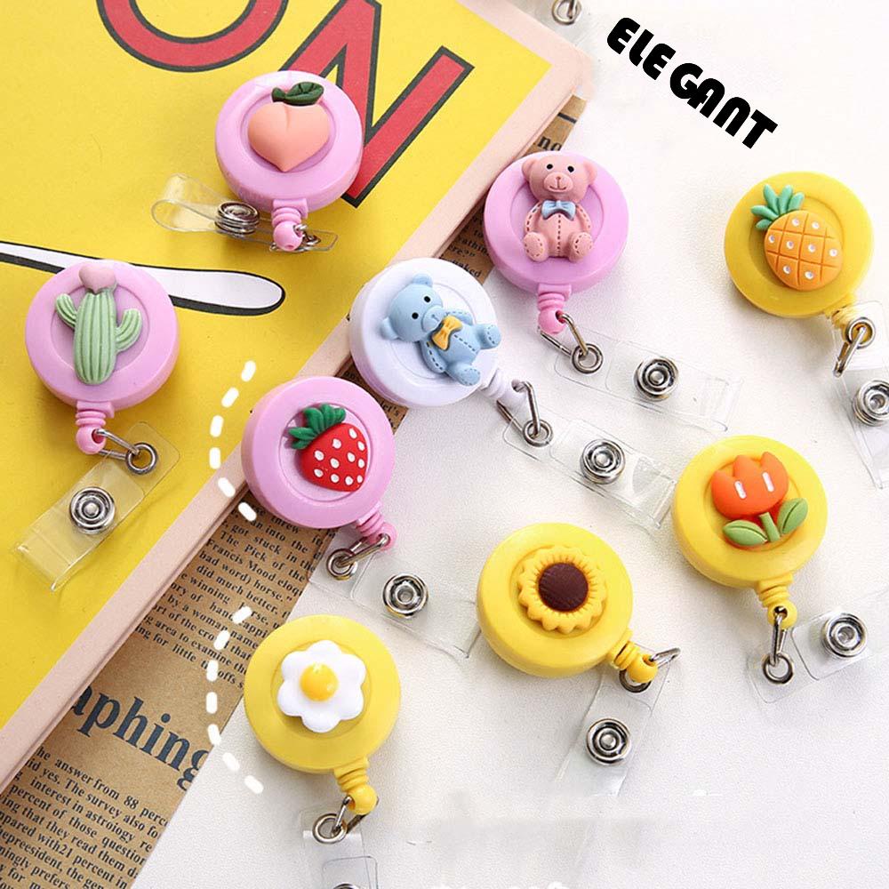 Klip Holder Kartu Id / Kredit / Bus Retractable Motif Kartun Lucu Elegan Untuk Wanita / Anak Perempuan