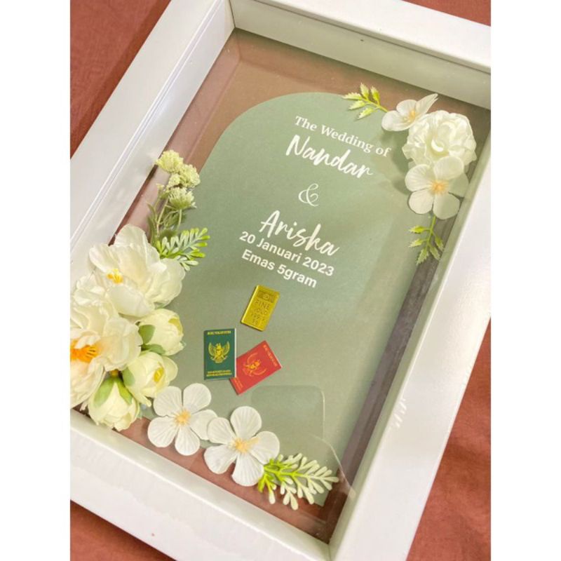Bingkai mahar pernikahan 3D/ Custom bingkai mahar