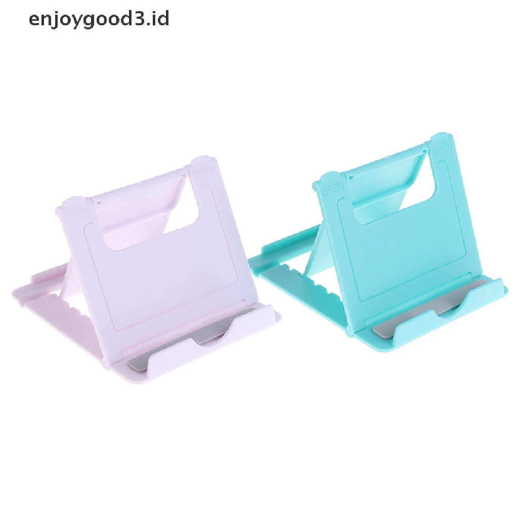 [Rready Stock] Phone Holder Desk Stand Handphone Tripod Plastik Lipat Meja Phone Holder (ID)