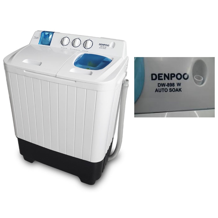 DENPOO MESIN CUCI TWIN TUB 2 TABUNG DW-898 (8 KG)