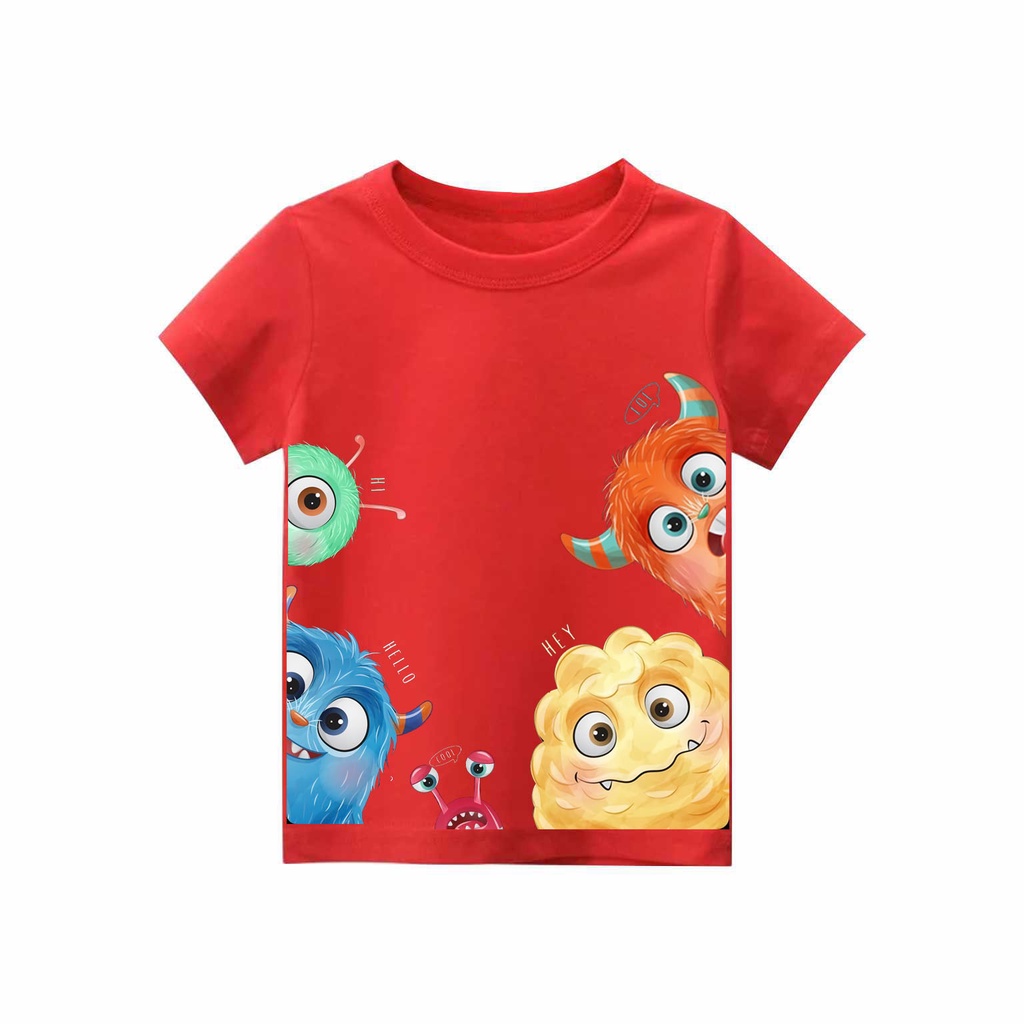 Kaos Anak laki-laki &amp; perempuan monster| kaos cotton combed 30s printing | Kaos Distro anak