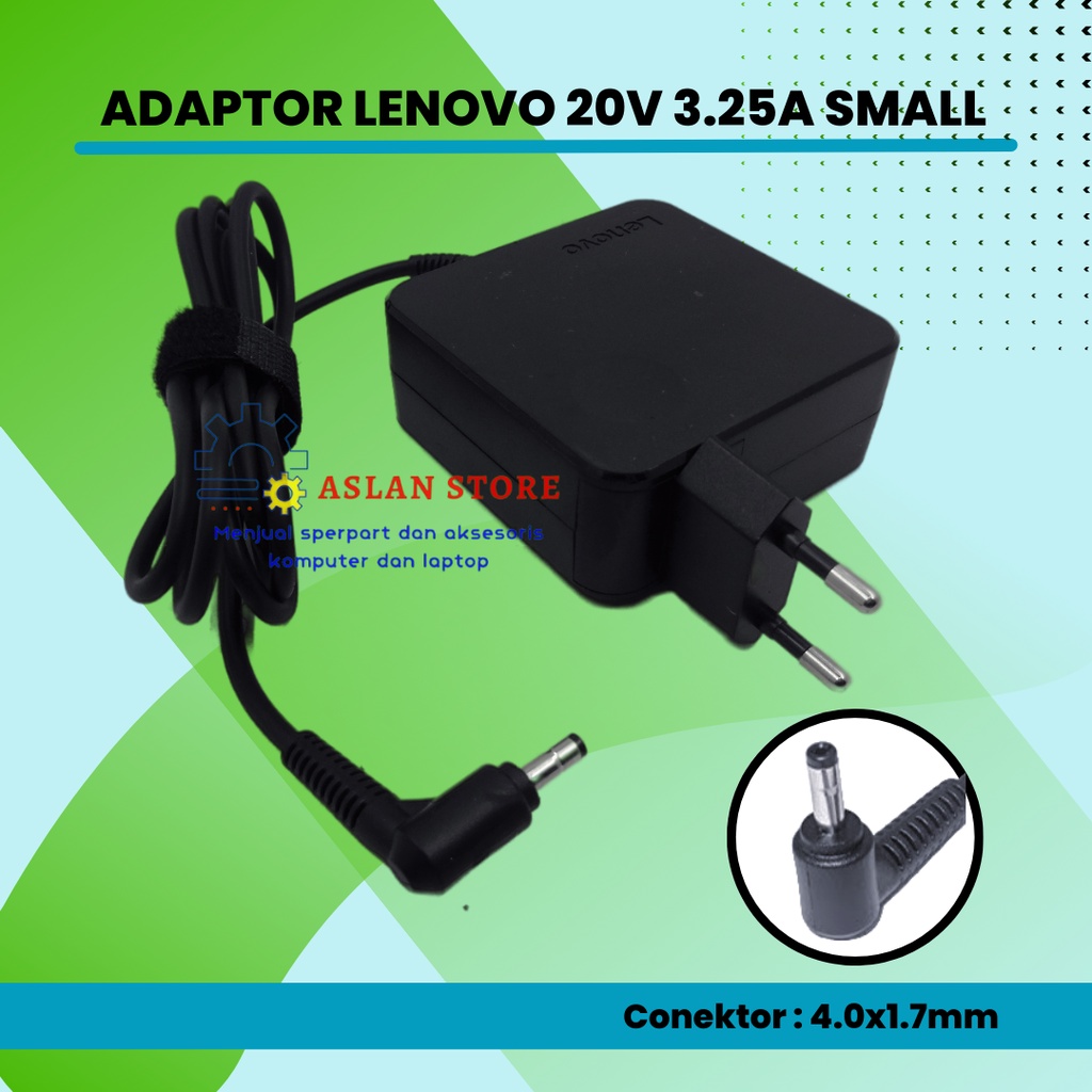 Adaptor Pengisi Daya Laptop 20V 3,25 A 65W 4.0*1.7Mm Lenovo IdeaPad310 110 100-15 B50-10 YOGA 710 510-14ISK