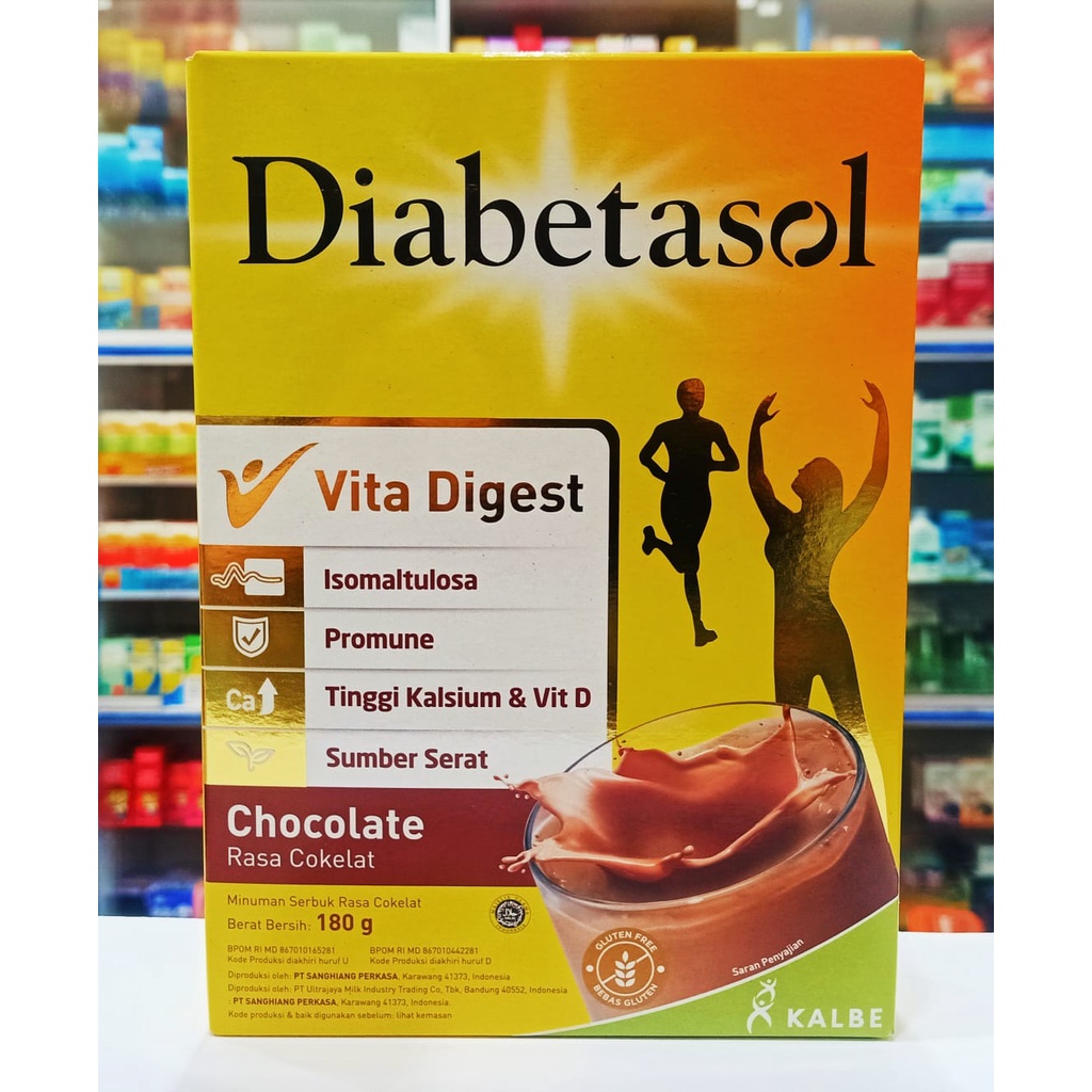 Susu Diabetasol 180g Rasa coklat - Susu khusus diabetes vita digest