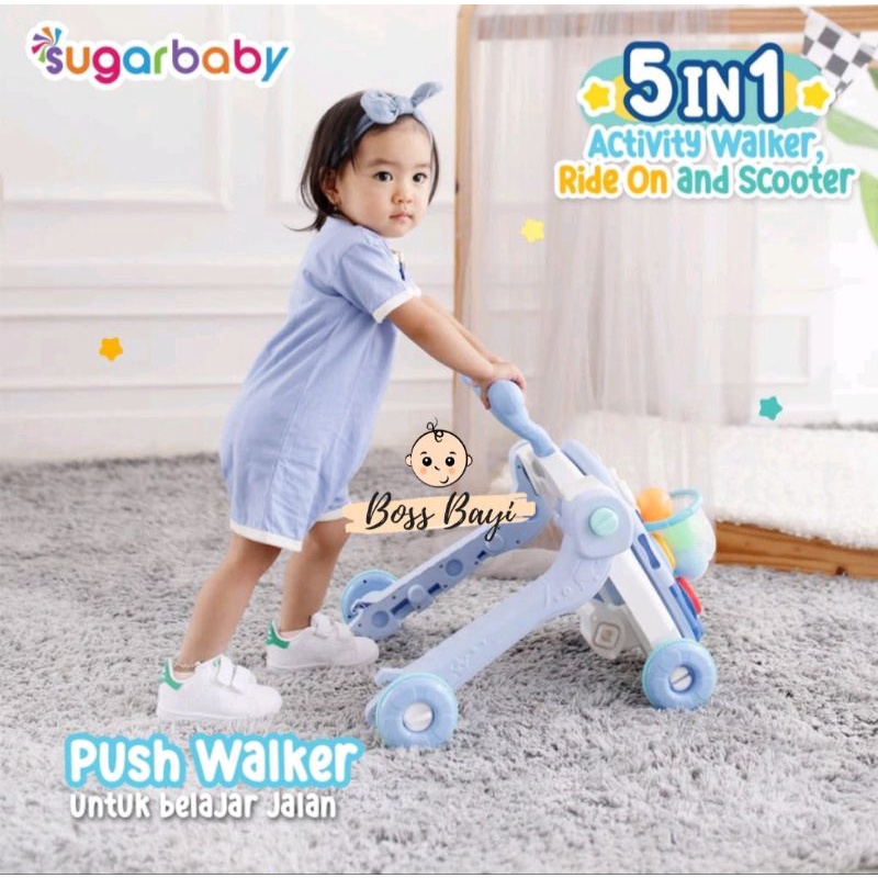 SUGAR BABY -Sugarbaby 5in1 Activity Walker, Ride On, Scooter