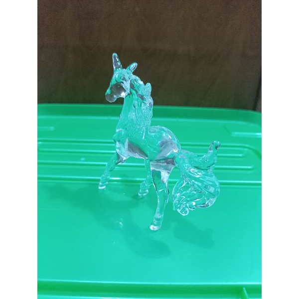 Hiasan Pajangan Patung Unicorn / Kuda Unicorn Plastik Bening bagus dan lucu