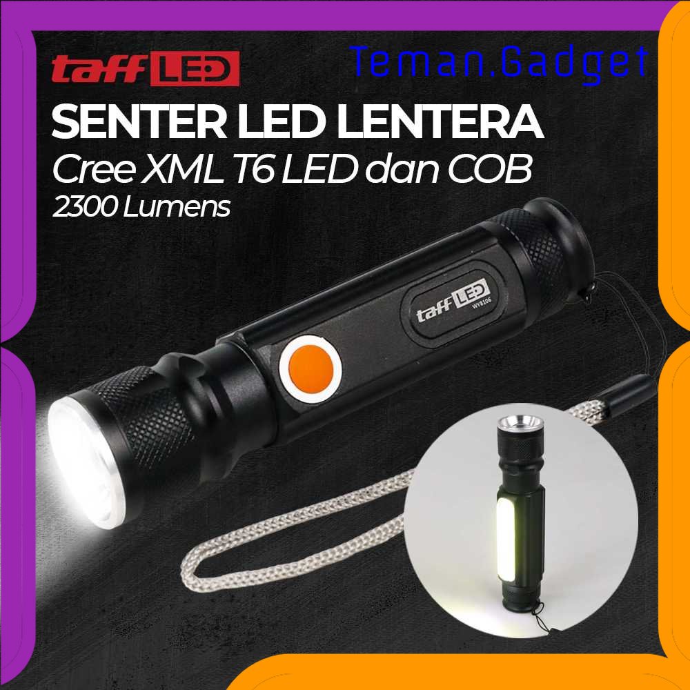 TG-SNT TaffLED Senter LED Lentera USB T6 + COB 2300 Lumens - WY8106