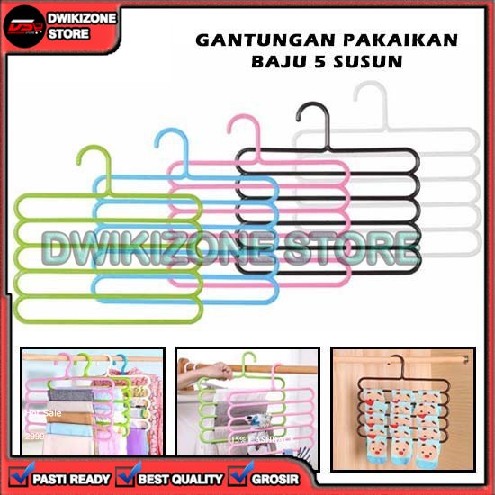 [GROSIR] GANTUNGAN HANGER HIJAB KERUDUNG JILBAB SARUNG BAJU 5 SUSUN 5SUSUN MAGIC MULTIFUNGSI SERBAGUNA