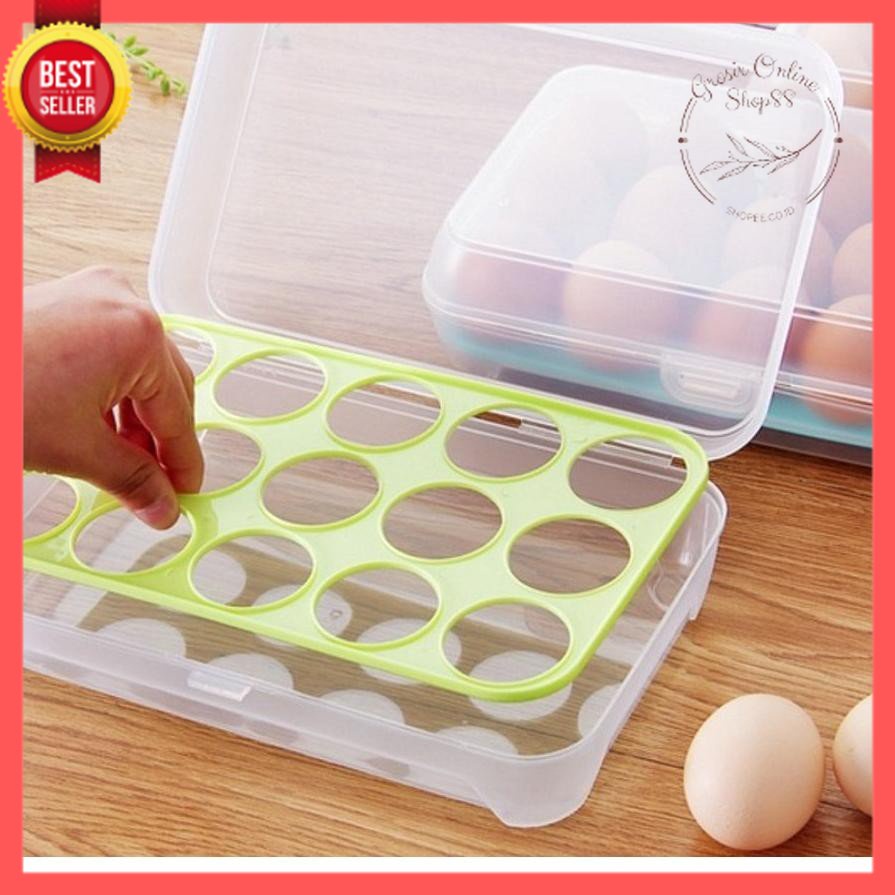 GOS -I307- Kotak Telur Egg Box - Box Telur 15 Lubang - Tempat Penyimpanan Telur Organizer Box