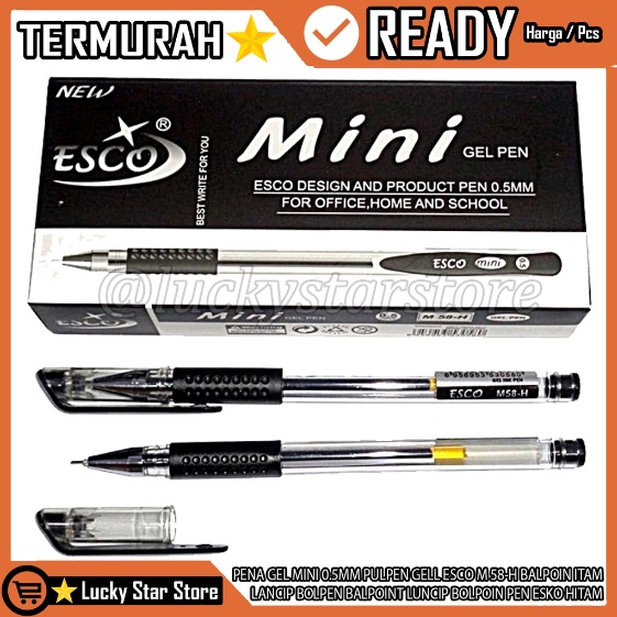 PULPEN GELL ESCO PENA GEL MINI 0.5MM BALPOIN LANCIP BOLPEN BALPOINT LANCIP LUNCIP BOLPOIN PEN ESKO H