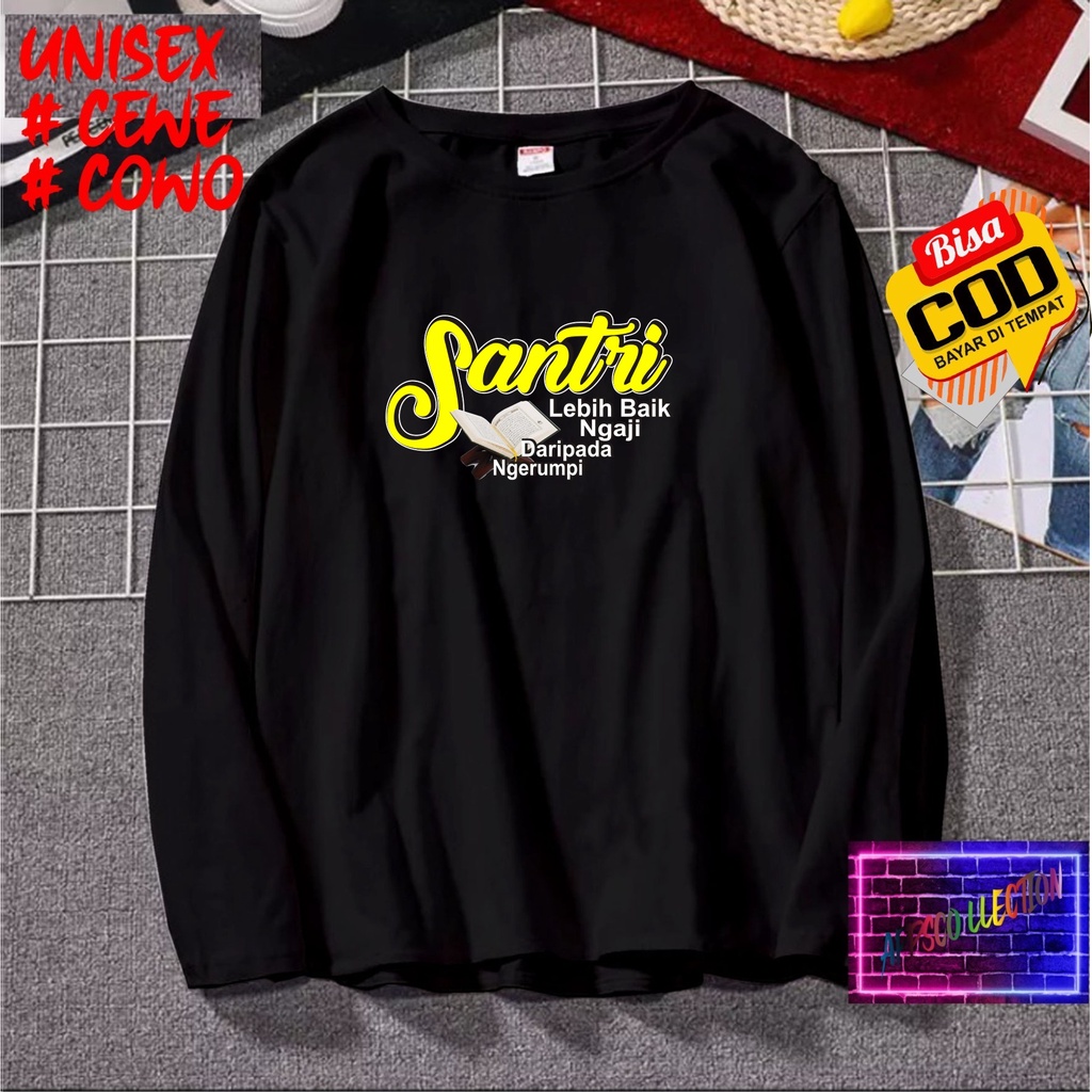 Cod Gratis Ongkir/Kaos DTF SANTRI LEBIH BAIK/Kaos Santri SantriwatiKaos Pria Pesantren/Kaos Murah/Pakaian Pria  Pakaian Wanita Islam Dakwahl/Best Seller