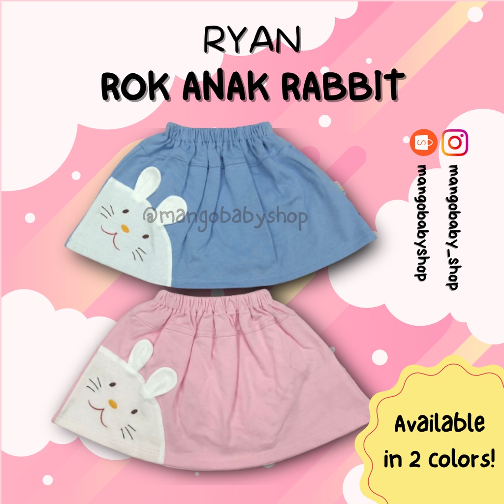 RYAN COLLECTION BAWAHAN CELANA ROK KATUN BAYI ANAK CEWEK GIRL SKIRT CUTE RABBIT BUNNY USIA 8m -2 TAHUN