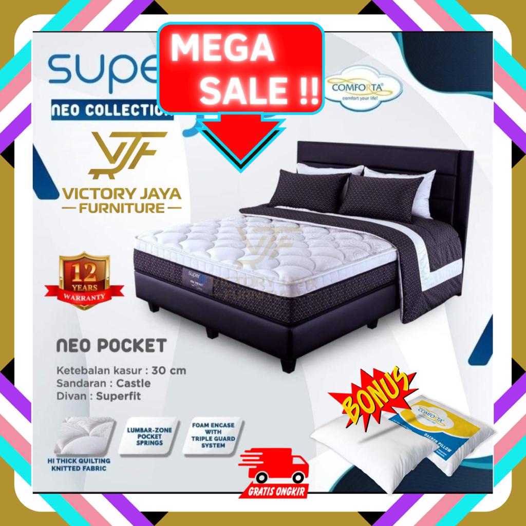 Kasur Spring Bed Comforta Superfit Neo Pocket (Full Set) Uk 180x200