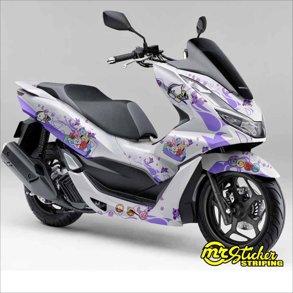 sticker decal honda pcx full body costum sticker pcx 150 pcx 160 motif BT21 Squad