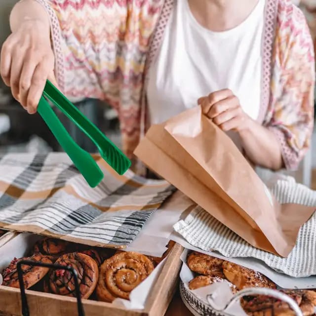 Capitan Penjepit 3 in 1 Plastik Jepitan Roti Kue Serbaguna Tahan Panas Anti Lengket Capitan Gorengan Salad Buah Sayuran Dapur Masak Silicone Plastik 3 in 1 Kitchen Food Tongs TERMURAH TERLARIS