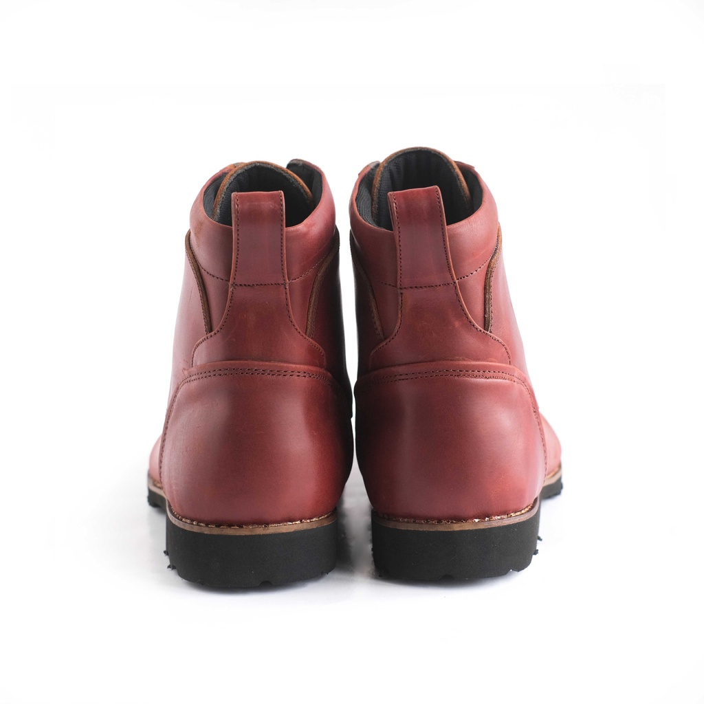 Sepatu Boot Kulit Pria - Winshor - Atom Red Wine