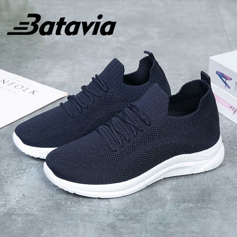 (COD)Batavia Sepatu Fashion sepatu wanita baru bernapas  sepatu wanita olahraga rajut premium sepatu wanita P4 D4