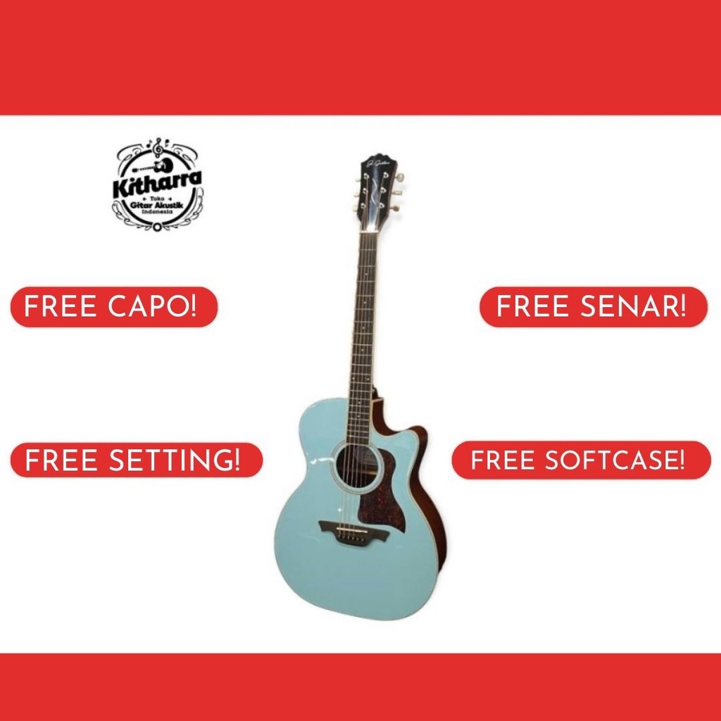 Gitar Akustik JS Guitars JSO40SCE-PWBL