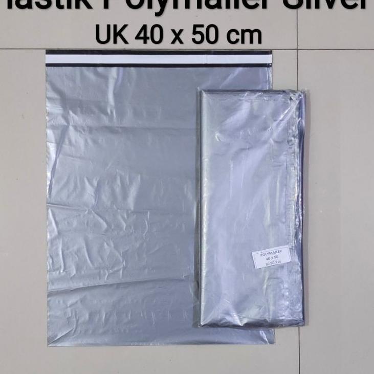 

Pasti Hemat Plastik Packing Polymailer Silver Uk 40x50 (50pcs), plastik packing Lem, plastik