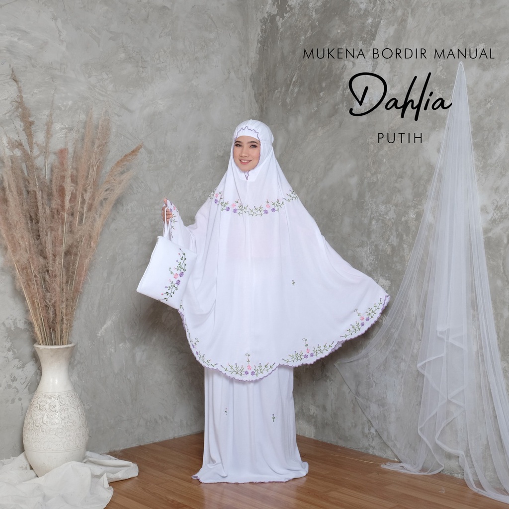 MUKENA TASIK BY PGMT - MUKENA DEWASA RAYON BORDIR DAHLIA
