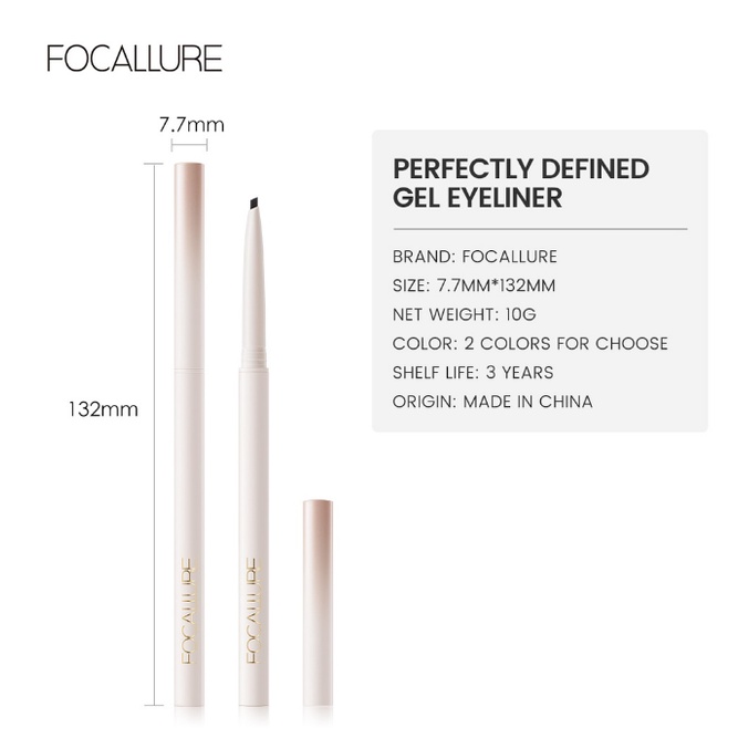 FOCALLURE #ConfidenceHalo Eyeliner Gel pencil-Tahan air Eyeliner | Focallure