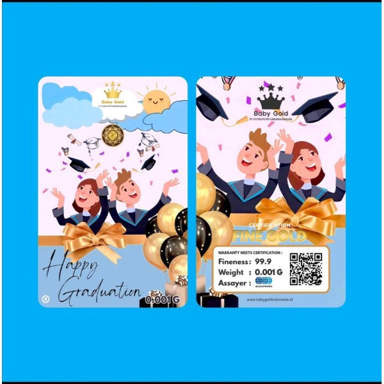 Souvenir /Kado/Hampers Emas Baby Gold Graduation /Wisuda 0.001 gram