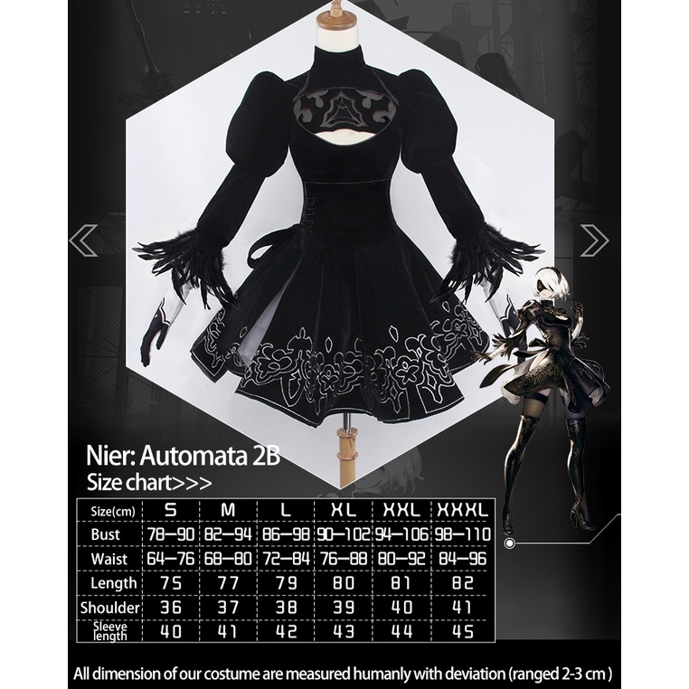 UWOWO Game Nier: Automata 2B Cosplay Costume YoRHa No.2 Type B Base 2B Cosplay New Design Halloween Christmas Costume