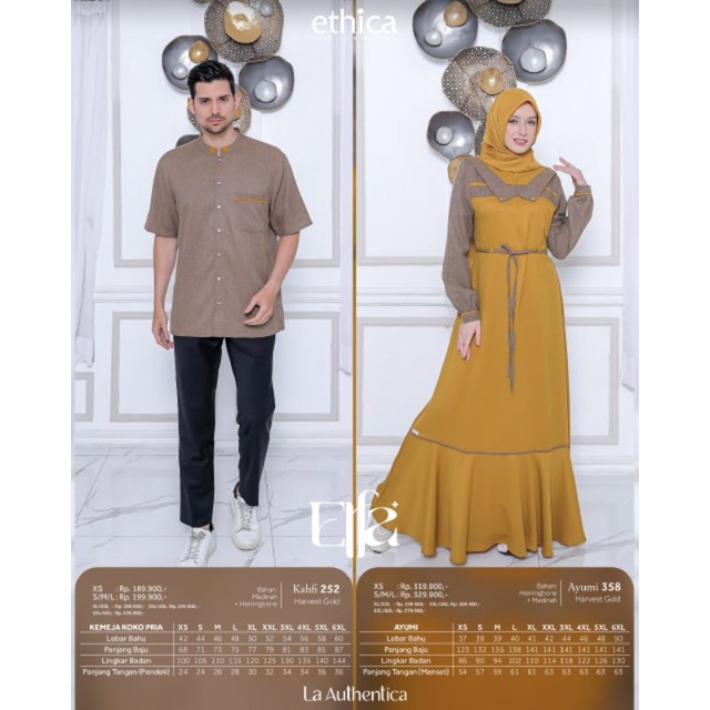 Sarimbit Seply 2023 Couple 163 Harvest Gold Gamis Kagumi 358 Koko Kahfi 252