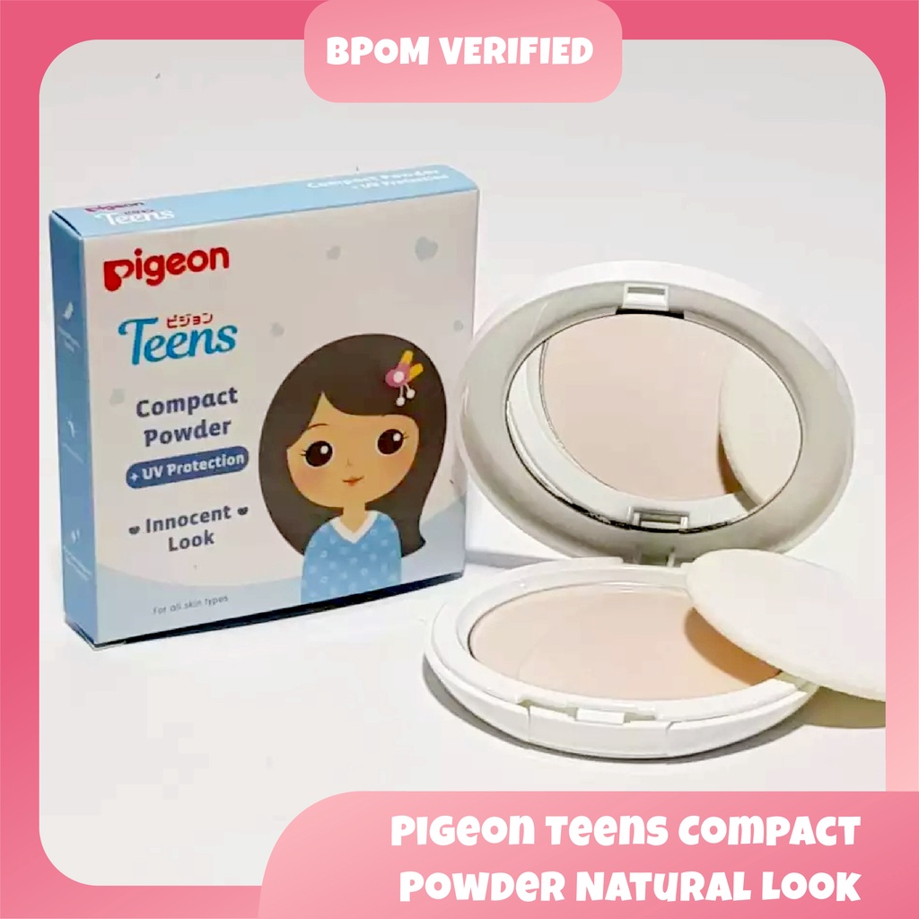 Pigeon Teens Compact Powder Natural Look Bedak Remaja dan Refill 14 gr