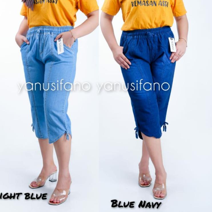 Borong Laris Celana Jeans 7/9 Wanita Jumbo // Celana Pendek 7/9 Jeans Wanita Super Jumbo