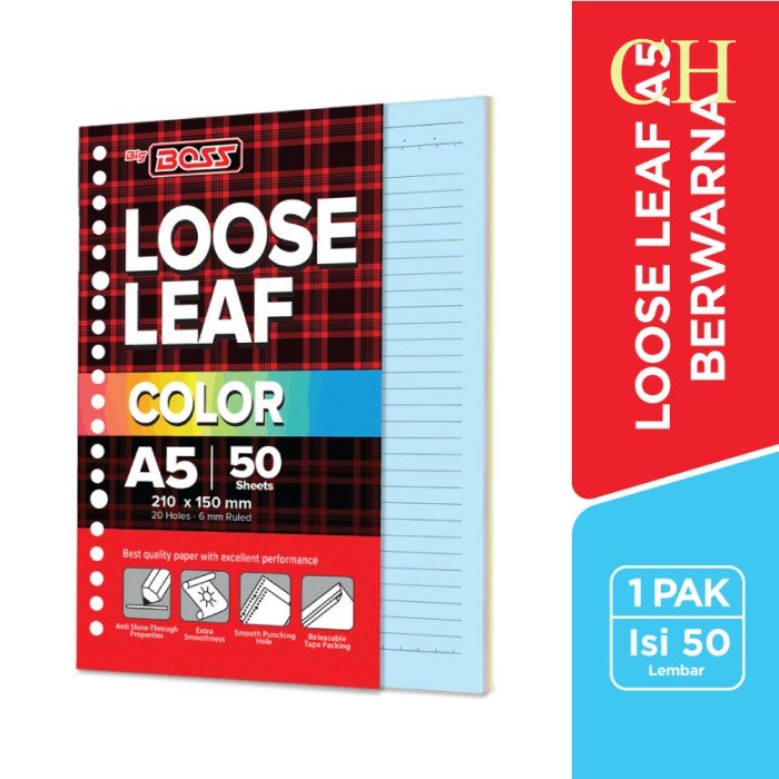 

BigBoss Loose Leaf Berwarna A5 50 Lembar