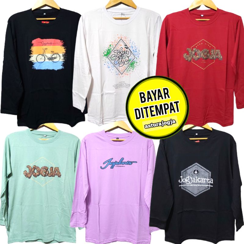 (SIZE L) Kaos Jogja 100% Katun Lengan Panjang Distro Kaos Oleh Oleh Malioboro Jogja