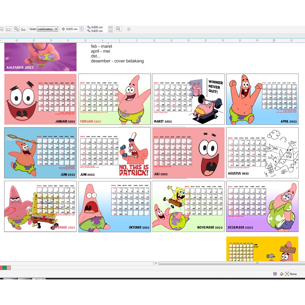 

Kalender Meja 2024 PATRICK SPONGEBOB Calendar Cartoon bisa custom desain bebas