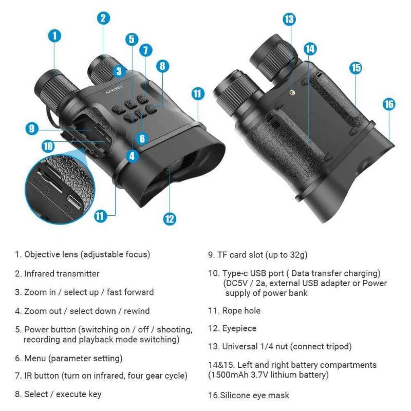 APEXEL Teropong Telescope Digital Night Vision 1080P - APL-NV008