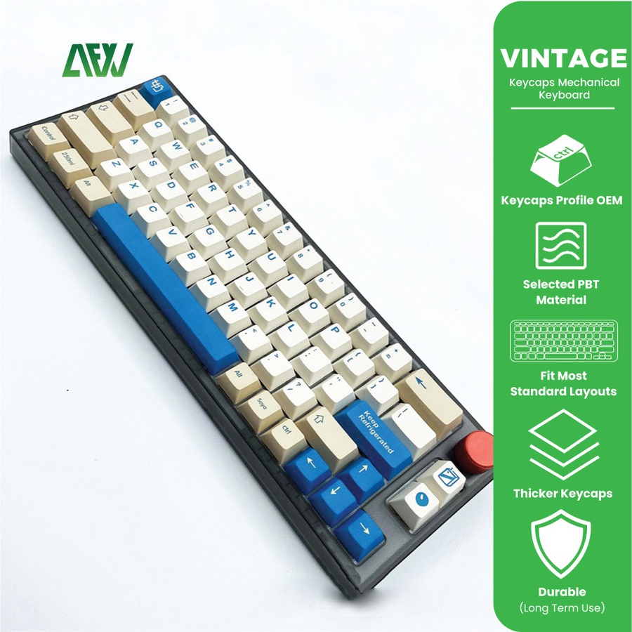 VINTAGE Keycaps Mechanical Keyboard XII XDA Profile OEM Dyesub