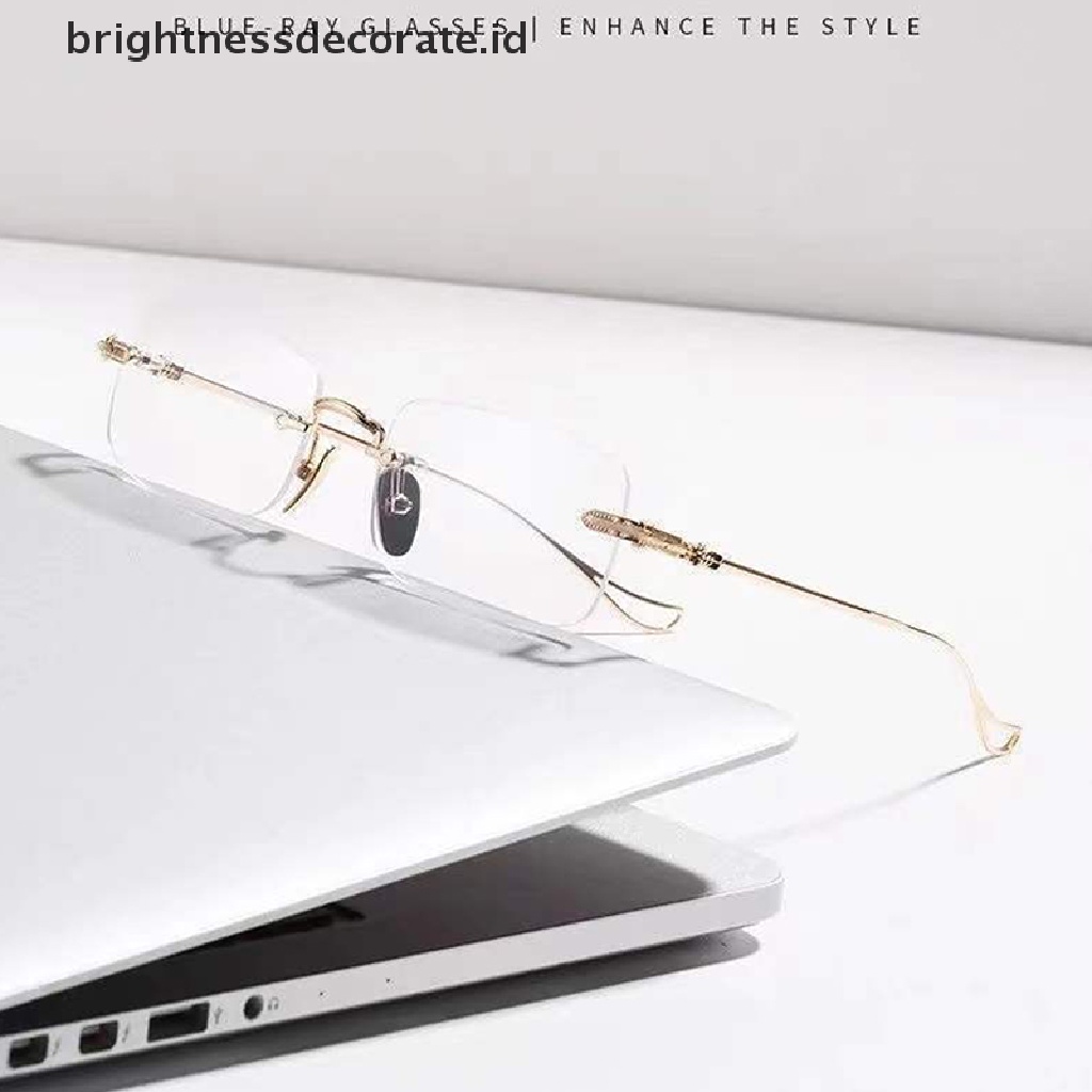[Birth] Kacamata Baca Pria Presbyopia Goggles Wanita Vintage Rimless Eyewear Diopter+1.0 1.5 2.0 2.5 3.0 3.5 4.0 [ID]