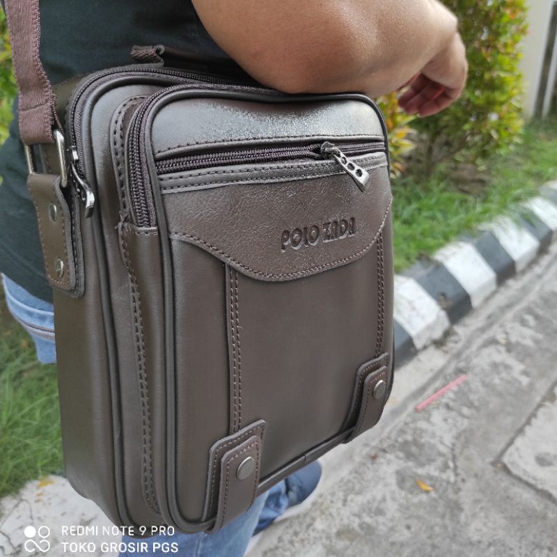Tas Bahu Kantor Original Polozada PREMIUM | Slingbag Pria Kulit Sintetis Exclusive