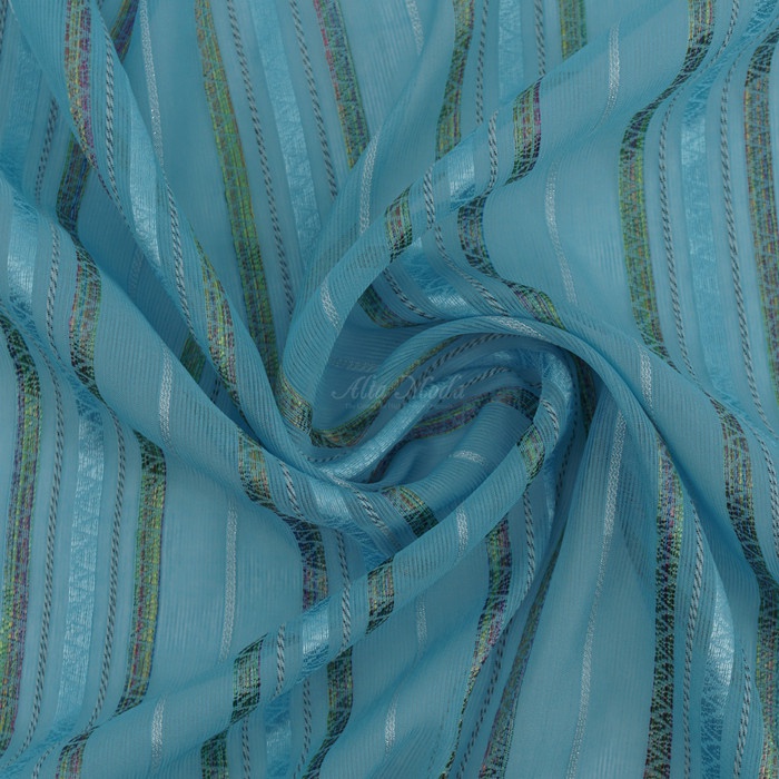 Kain Katun Jacquard Suiting Garis Aqua Green Silver (Alta Moda)*