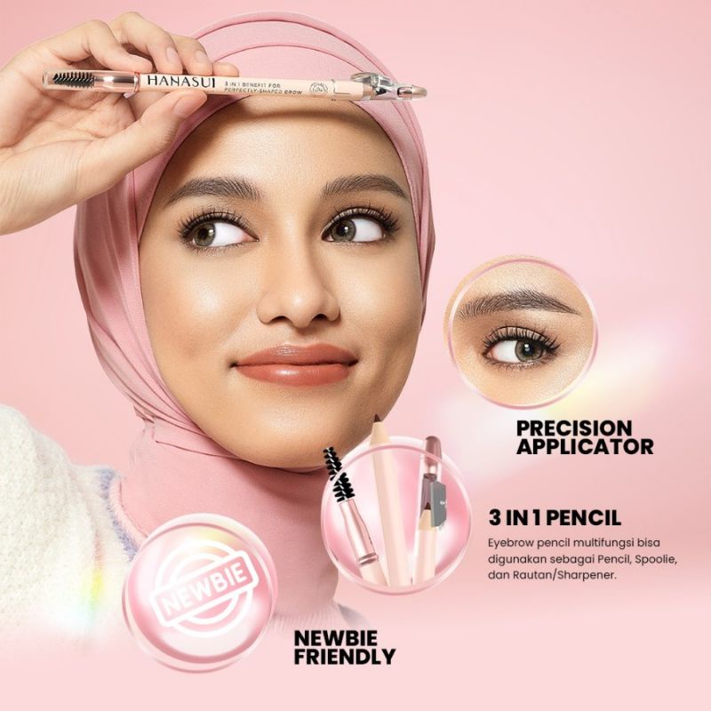 Hanasui Eyebrowtiful Pensil , 3in1 Benefit for perfectly shaped brow