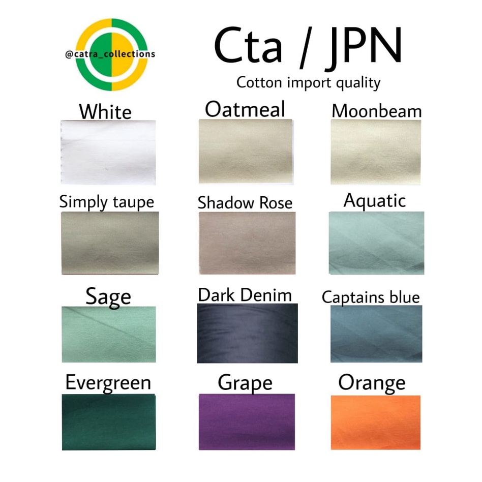 Bahan Kain Katun Jepang Polos Meteran / Kain Sprei / JPN Polos