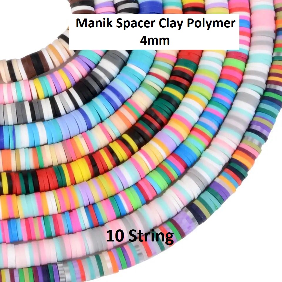 Manik Spacer Clay Polymer Lembut Uk 4mm Harga/10 String