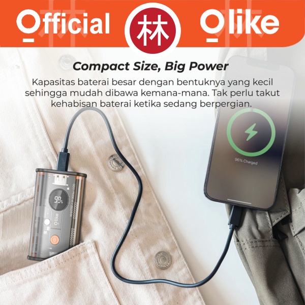 Olike P5 by OPPO Powerbank 10.000 mAh Fast Charging VOOC 22.5W LED