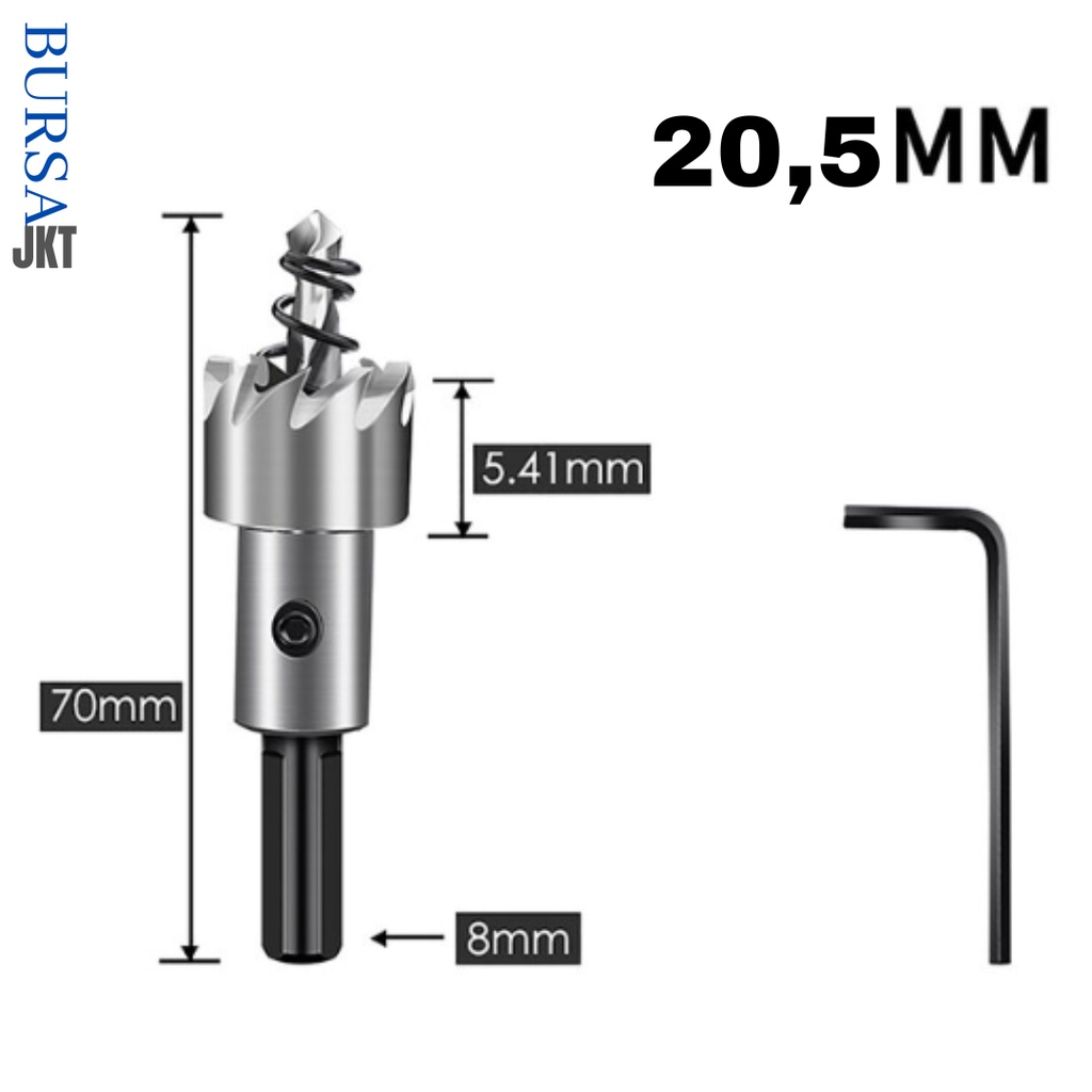 MATA BOR HOLE SAW STAINLESS STEEL PELUBANG BESI PLATE METAL DRILLING LOGAM 20.5 MM