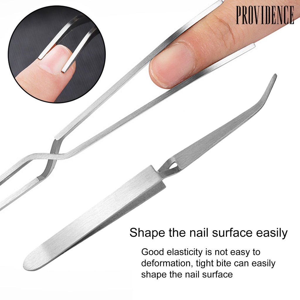 Providence Nail Art Sculpting Klip Non-deformable Tahan Korosi Cross-Desain Multi-Fungsi Stainless Steel Kuku Membentuk Kurva Pinset Alat Kuku