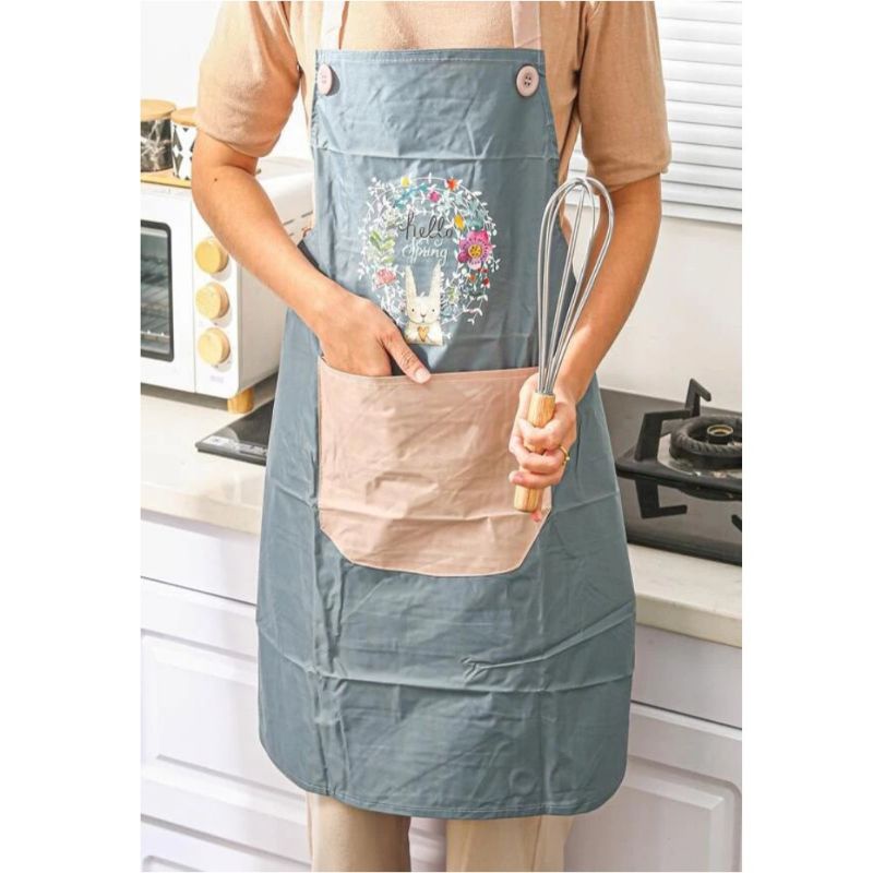 Celemek Dapur Anti Minyak WaterProof Pocket Apron