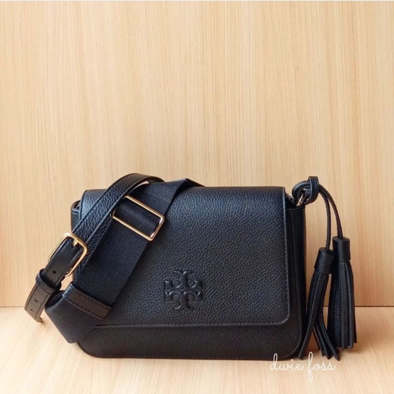 Tas T0ry Burch Thea Web Flap Crossbody Black Original | Tas TB Wanita Original | Tas Selempang Wanit