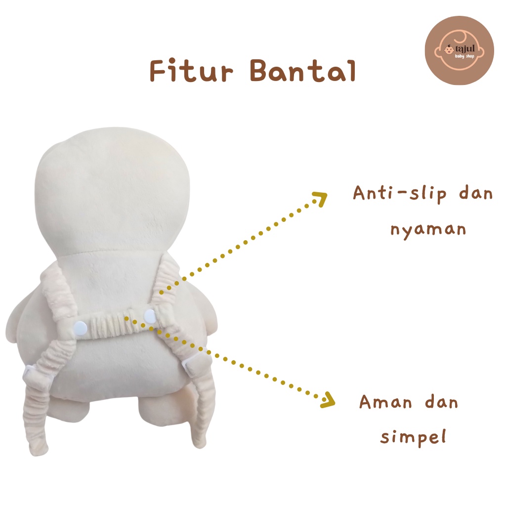 Head Neck Pillow Pad | Bantal Pelindung Kepala Bayi Bear Polos Pita