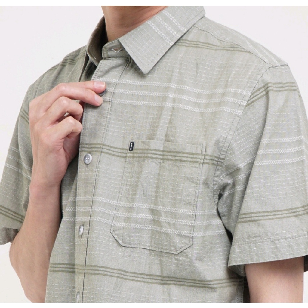 Kemeja MGEE Original Kasual Lengan Pendek Katun Saku Depan Alto 097 Olive