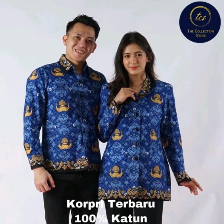 [PRODUK PVFRY100] Seragam korpri terbaru 2022 krah hitam | batik korpri pria dan wanita | korpri ter