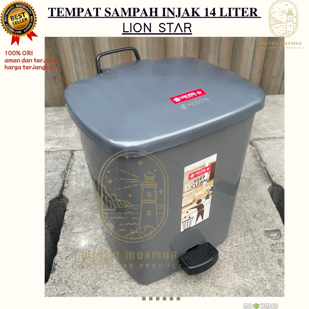 SALE!! TEMPAT SAMPAH INJAK 14 LITER LION STAR / DUSTBIN OFFICE 14 LITRE / TEMPAT SAMPAH ELEGANT