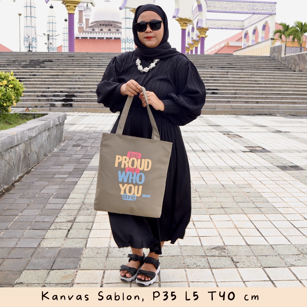 (NEVSET SEMARANG) TOTEBAG TULISAN LETS GO CAMPING KANVAS POLOS SABLON WARNA KANVAS PREMIUM ORIGINAL KUALITAS TERBAIK